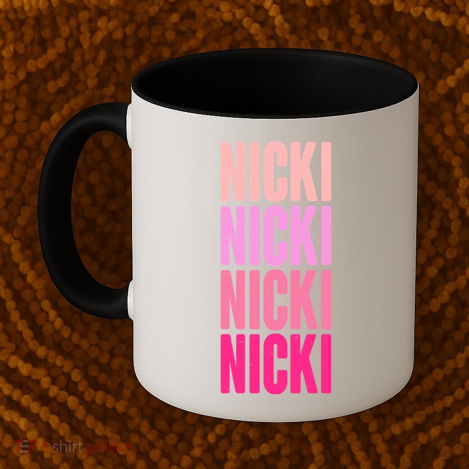 Nicki Distressed Pink Design Mug