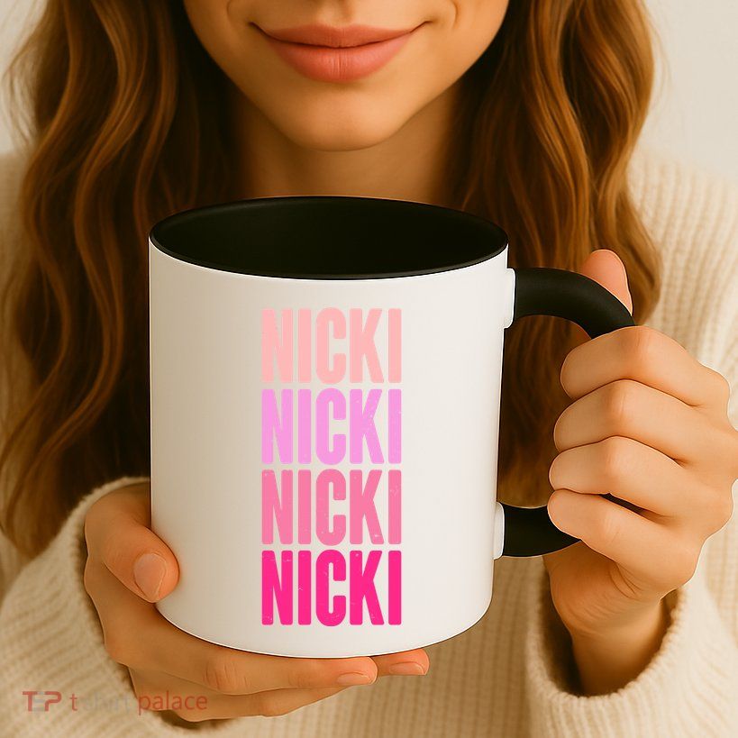 Nicki Distressed Pink Design Mug