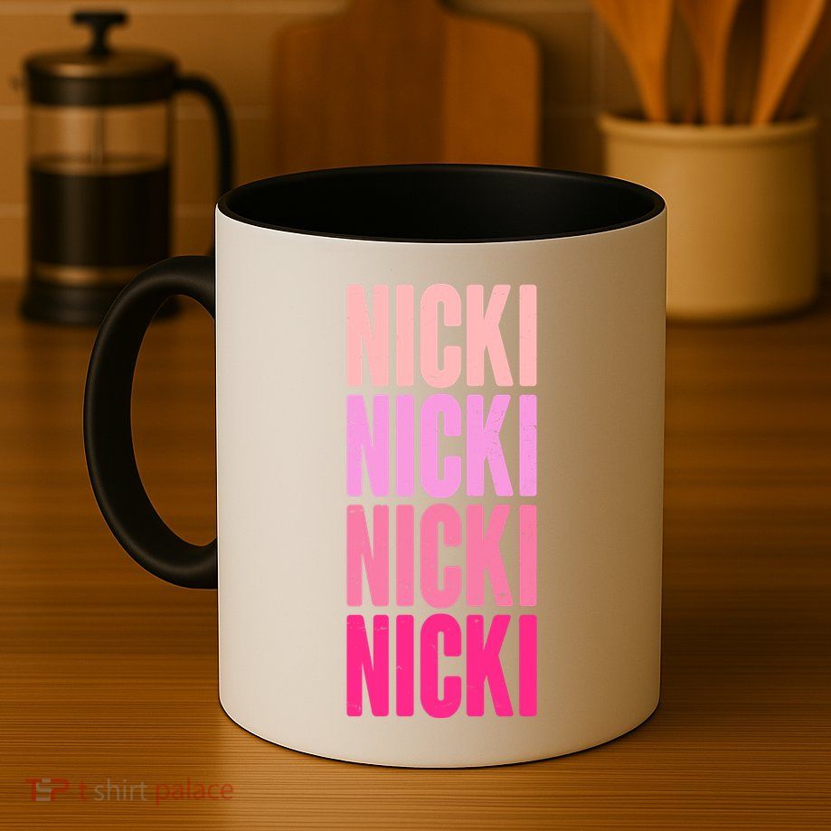 Nicki Distressed Pink Design Mug