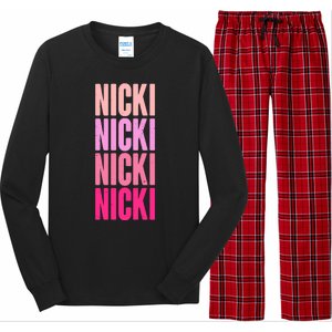 Nicki Distressed Pink Design Long Sleeve Pajama Set