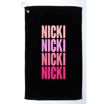 Nicki Distressed Pink Design Platinum Collection Golf Towel