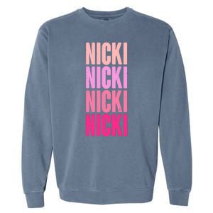 Nicki Distressed Pink Design Garment-Dyed Sweatshirt