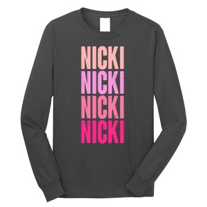 Nicki Distressed Pink Design Long Sleeve Shirt