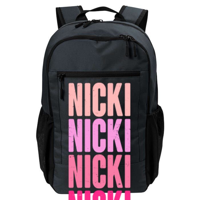 Nicki Distressed Pink Design Daily Commute Backpack