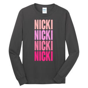 Nicki Distressed Pink Design Tall Long Sleeve T-Shirt