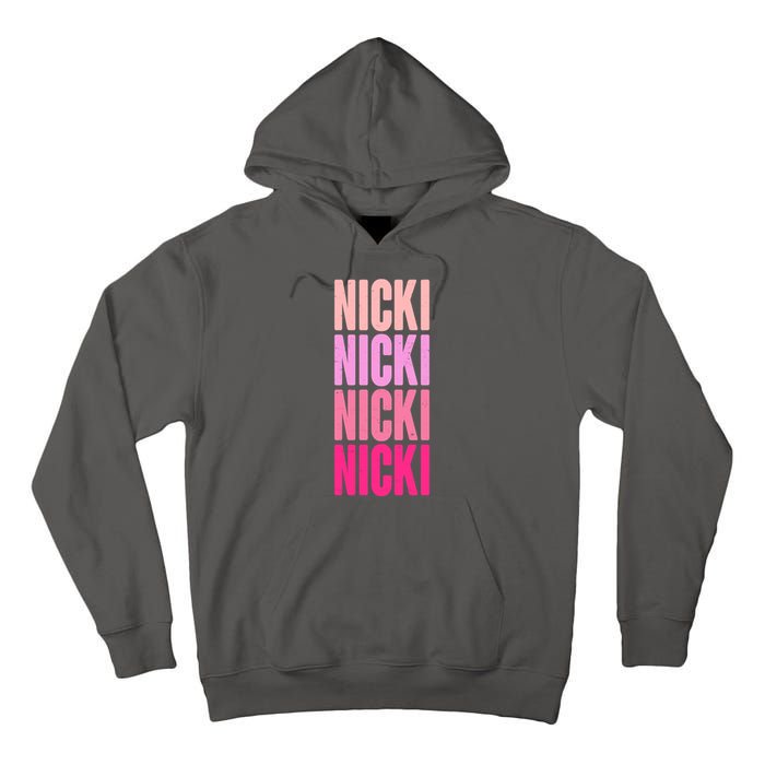 Nicki Distressed Pink Design Tall Hoodie