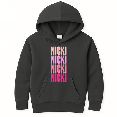 Nicki Distressed Pink Design Kids Hoodie