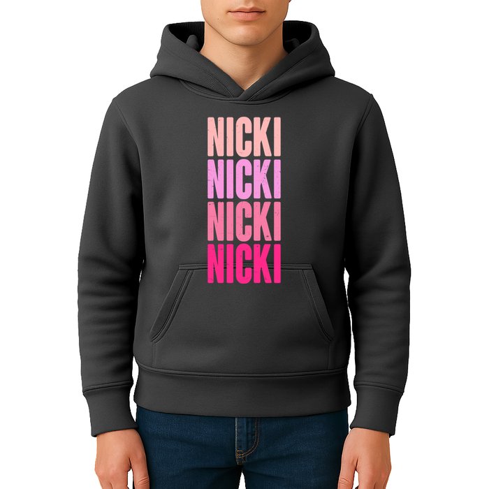 Nicki Distressed Pink Design Kids Hoodie