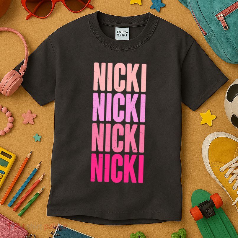 Nicki Distressed Pink Design Kids T-Shirt