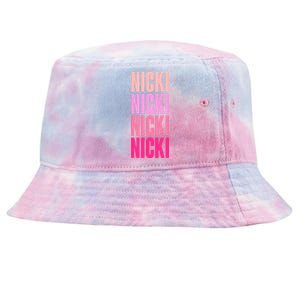 Nicki Distressed Pink Design Tie-Dyed Bucket Hat