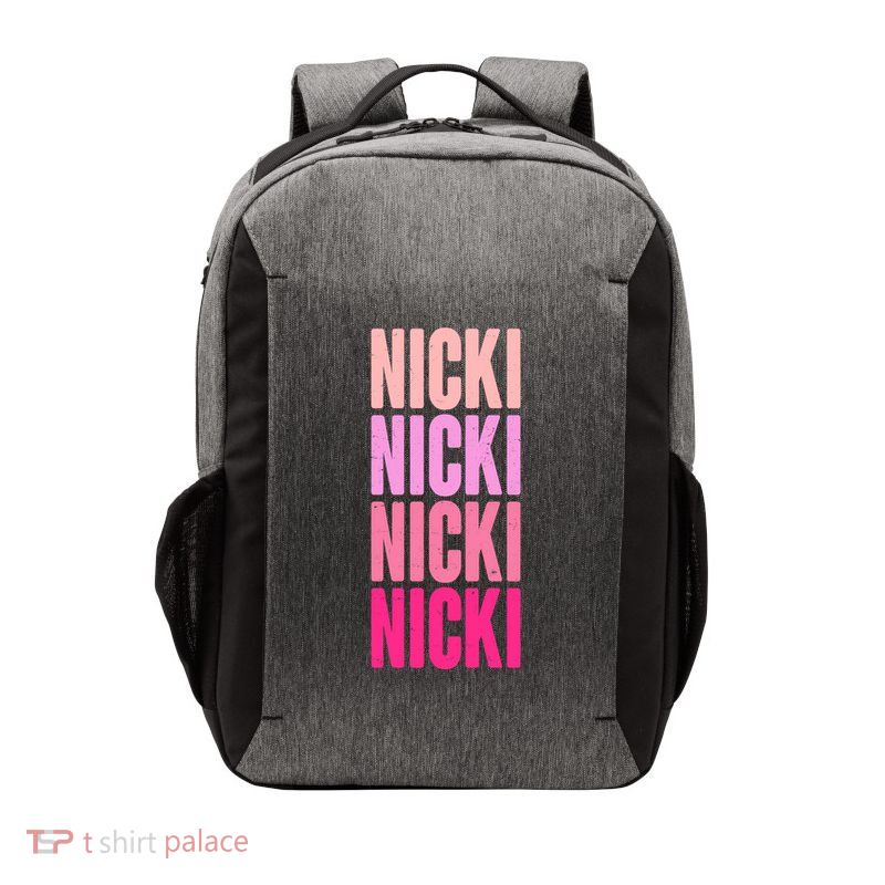 Nicki Distressed Pink Design Vector Backpack