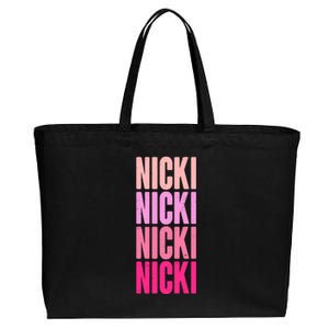 Nicki Distressed Pink Design Cotton Canvas Jumbo Tote