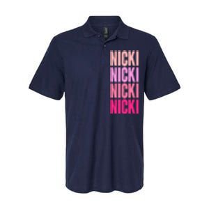 Nicki Distressed Pink Design Softstyle Adult Sport Polo