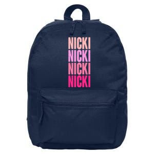 Nicki Distressed Pink Design 16 in Basic Backpack