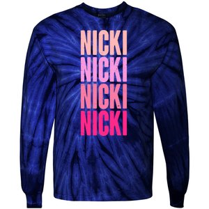 Nicki Distressed Pink Design Tie-Dye Long Sleeve Shirt