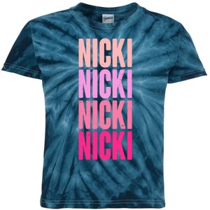 Nicki Distressed Pink Design Kids Tie-Dye T-Shirt