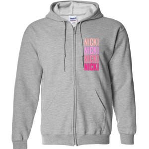 Nicki Distressed Pink Design Full Zip Hoodie