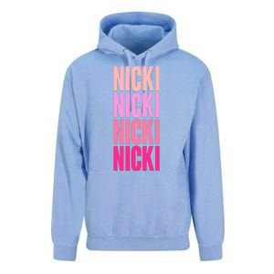 Nicki Distressed Pink Design Unisex Surf Hoodie