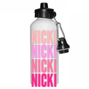 Nicki Distressed Pink Design Aluminum Water Bottle