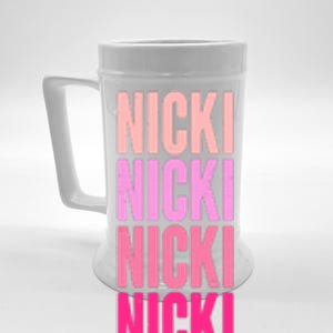 Nicki Distressed Pink Design Beer Stein