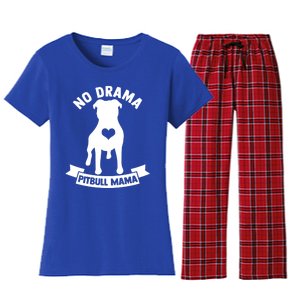 No Drama Pitbull Mama American Pit Bull Love Pittie Gift Women's Flannel Pajama Set