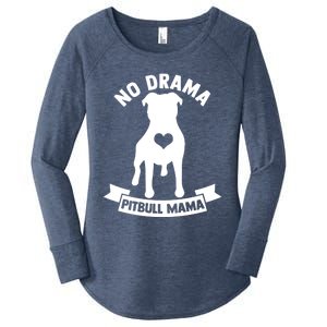 No Drama Pitbull Mama American Pit Bull Love Pittie Gift Women's Perfect Tri Tunic Long Sleeve Shirt