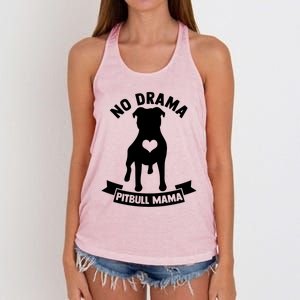 No Drama Pitbull Mama American Pit Bull Love Pittie Gift Women's Knotted Racerback Tank