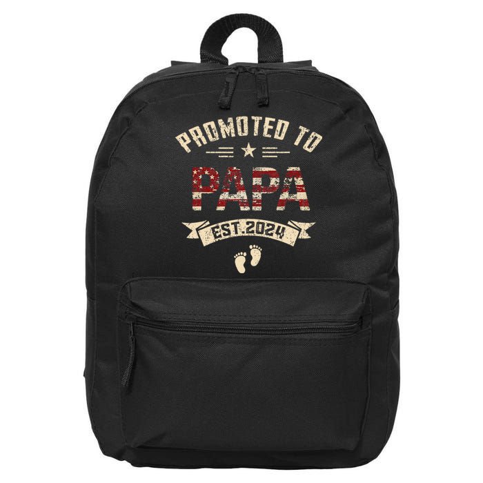 New Dad Promoted To Papa Est.2024 16 in Basic Backpack