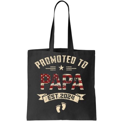 New Dad Promoted To Papa Est.2024 Tote Bag