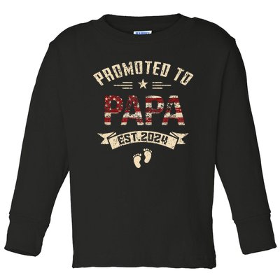 New Dad Promoted To Papa Est.2024 Toddler Long Sleeve Shirt