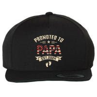 New Dad Promoted To Papa Est.2024 Wool Snapback Cap
