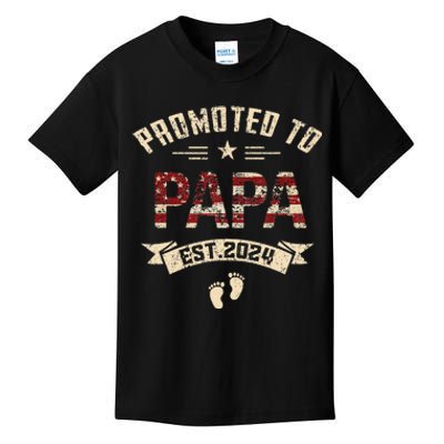 New Dad Promoted To Papa Est.2024 Kids T-Shirt