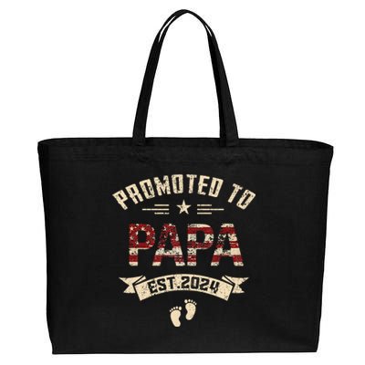 New Dad Promoted To Papa Est.2024 Cotton Canvas Jumbo Tote