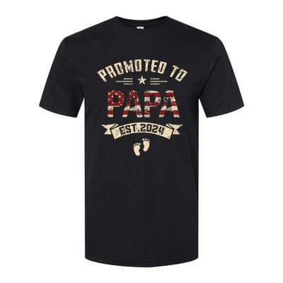 New Dad Promoted To Papa Est.2024 Softstyle® CVC T-Shirt