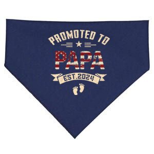 New Dad Promoted To Papa Est.2024 USA-Made Doggie Bandana