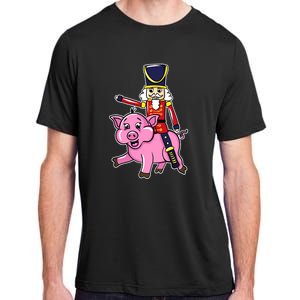 Nutcracker Doll Riding Pig Lover Funny Christmas Adult ChromaSoft Performance T-Shirt