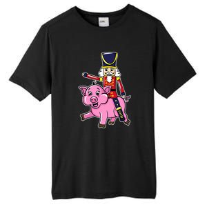 Nutcracker Doll Riding Pig Lover Funny Christmas Tall Fusion ChromaSoft Performance T-Shirt