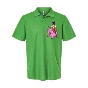 Nutcracker Doll Riding Pig Lover Funny Christmas Softstyle Adult Sport Polo