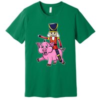 Nutcracker Doll Riding Pig Lover Funny Christmas Premium T-Shirt