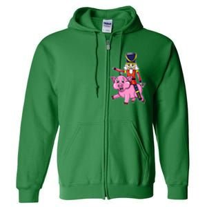 Nutcracker Doll Riding Pig Lover Funny Christmas Full Zip Hoodie