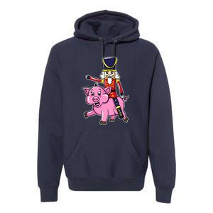 Nutcracker Doll Riding Pig Lover Funny Christmas Premium Hoodie