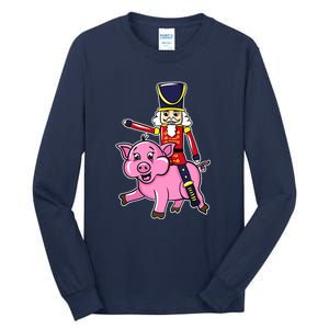 Nutcracker Doll Riding Pig Lover Funny Christmas Tall Long Sleeve T-Shirt