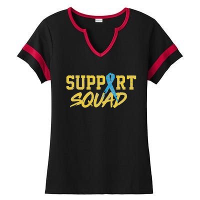 National Down Syndrome Awareness Month Support Squad T21 Ladies Halftime Notch Neck Tee