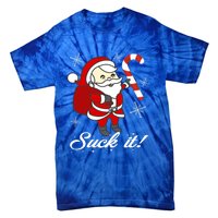 Naughty Dirty Suck It Santa Christmas Candy Cane Snowflakes Cool Gift Tie-Dye T-Shirt