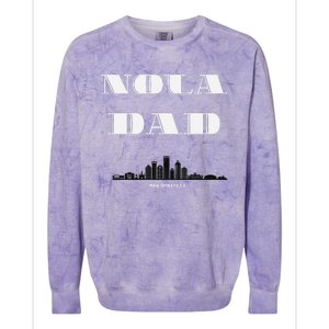 Nola Dad Support Never Forget Nola Orleans Strong Colorblast Crewneck Sweatshirt