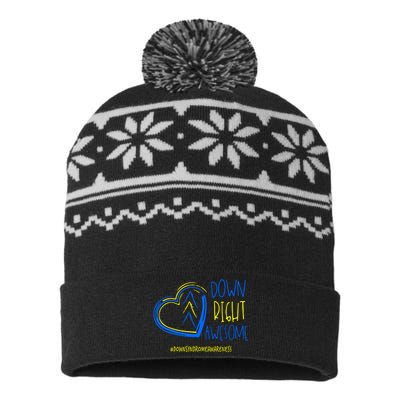 National Down Syndrome Awareness Month Down Right Awesome Gift USA-Made Snowflake Beanie