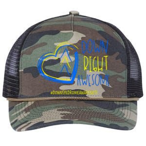 National Down Syndrome Awareness Month Down Right Awesome Gift Retro Rope Trucker Hat Cap