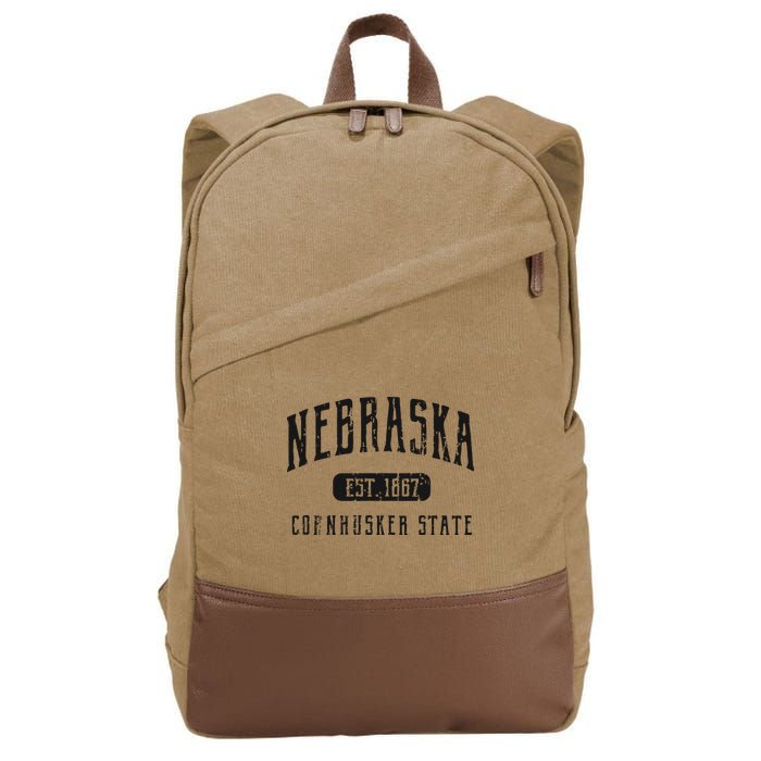 Nebraska Distressed Sports Design Cotton Canvas Backpack
