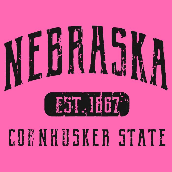 Nebraska Distressed Sports Design Stripe Pom Pom Beanie