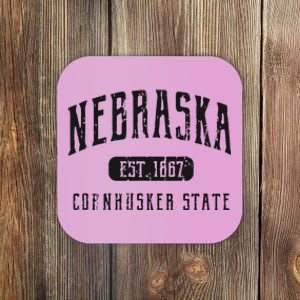 Nebraska Distressed Sports Design Coaster